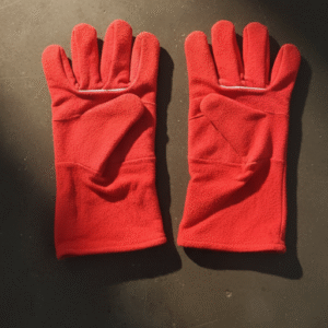 11-Inch Red Industrial Fleece Safety Gloves – Warm, Durable & Insulated Workwear